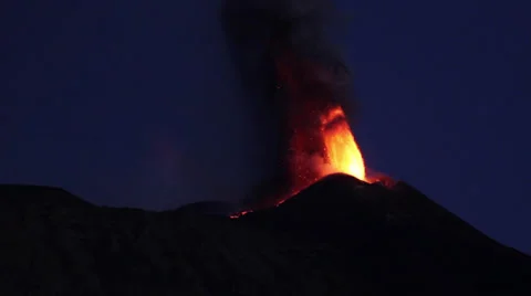 Etna erupting Stock Footage 35368804