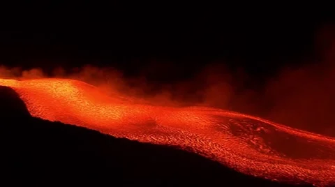Etna eruption in 2008 库存影片 49183561