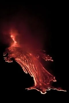 Etna eruption of 2011 Stock Photos