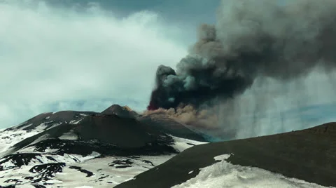 Etna eruption Stock Footage 25423316