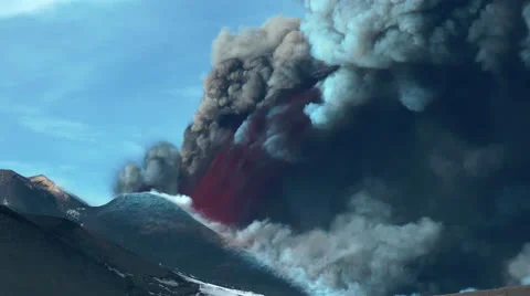 Etna eruption Stock Footage 25423465