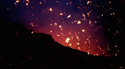 Etna eruption   - lava flow and explosions Stock Footage 45134947