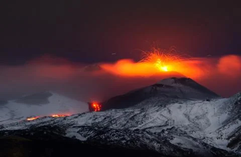 Etna eruption Foto stock