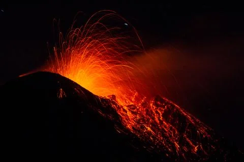 Etna eruption Stock Photos