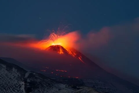 Etna eruption 스톡 사진