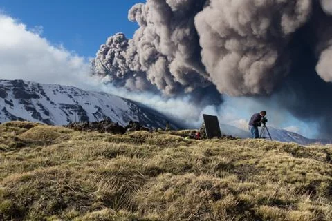 Etna Eruption 스톡 사진