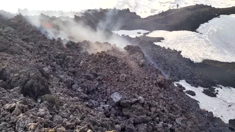 Etna lava flow 2023 01 06 Stock Footage 230166682