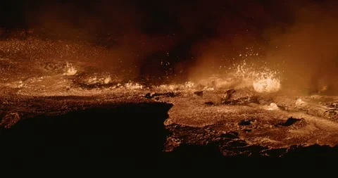 Etna, Lava flow in Valle del Bove Stock Footage 342079594