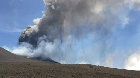 Etna mount volcano eruption in Sicily Stock-Footage 155241521