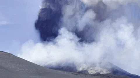 Etna mount volcano eruption in Sicily Stock-Footage 155241741