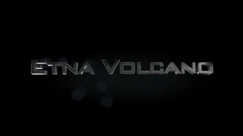 Etna Volcano 3D title metal text on black alpha channel background Stock Footage 259575219