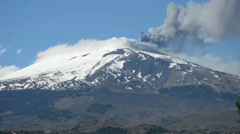 Etna volcano in eruption Stock Footage 22423014