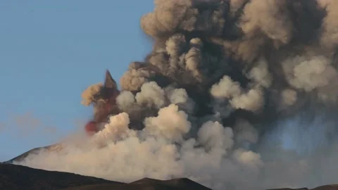 Etna volcano eruption sicily  Stock-Footage 160847735