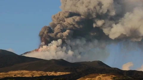 Etna volcano eruption sicily  Stock-Footage 160847826