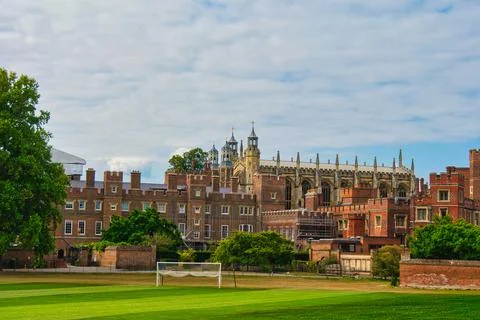 Eton College viewed from playing fields Stock Photos