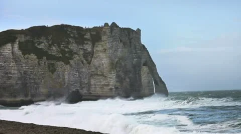 Etretat cliff - 01 Stock Footage 18160525