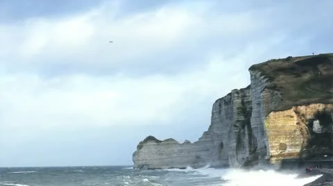 Etretat cliff - 02 Stock Footage 18161505