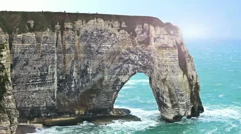 Etretat cliff - 09 Stock Footage 18162866
