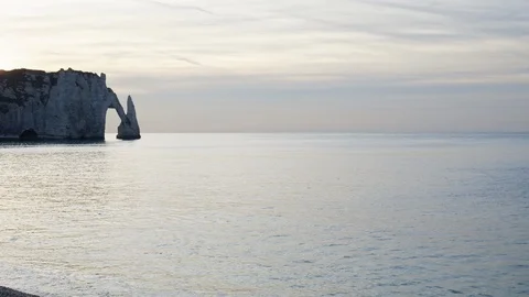 Etretat cliff Normandy time lapse Stock Footage 121333175