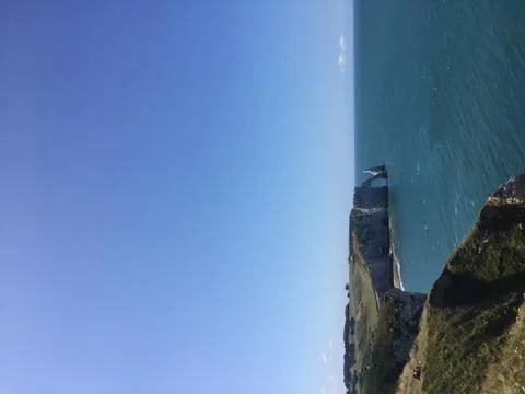Etretat cliffs, Atlantic ocean Stock Photos