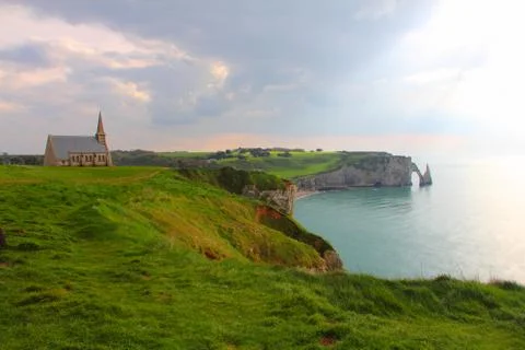 Etretat, cliffs Stock Photos