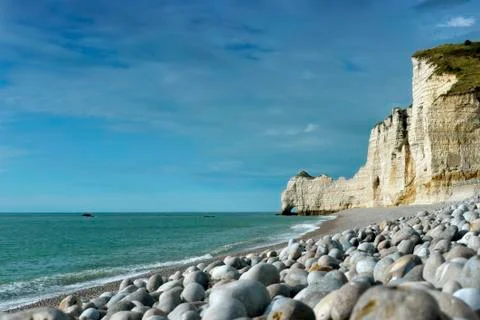 Etretat, famous cliffs Stock Photos