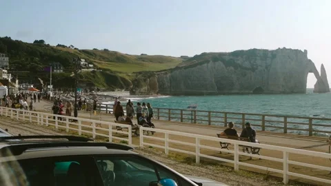 Etretat view on the sea Stock Footage 173560423