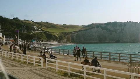 Etretat view on the sea Stock Footage 173560510