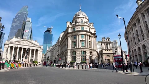 Etsablishing time lapse view of the City with modern office skyscrapers 库存影片 275149935