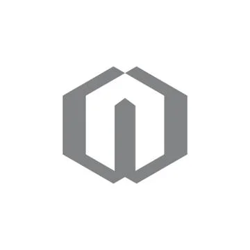 Etter w geometric hexagonal logo vector Illustrazione stock