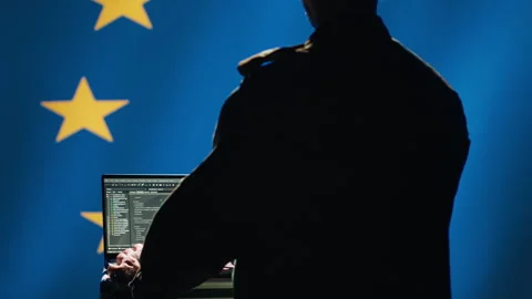 EU alliance engineer protecting against fake accounts on social media Stock-Footage 278294985