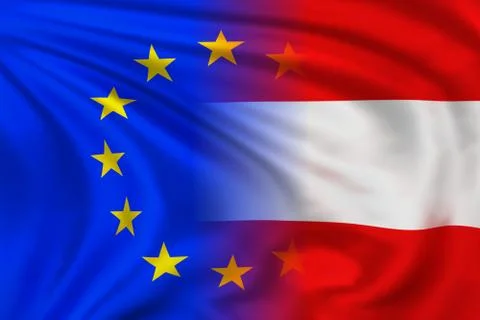 EU and Austria flag イラスト素材