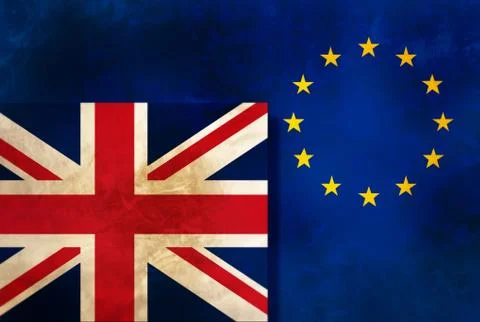 EU and British flags Stock Illustration