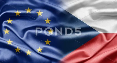 Eu and czech republic Stock Illustration