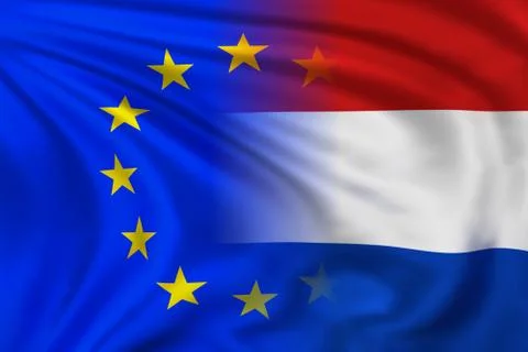EU and Netherlands flag Illustrazione stock