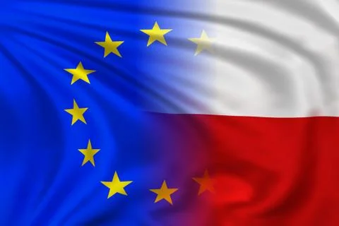 EU and Poland flag イラスト素材