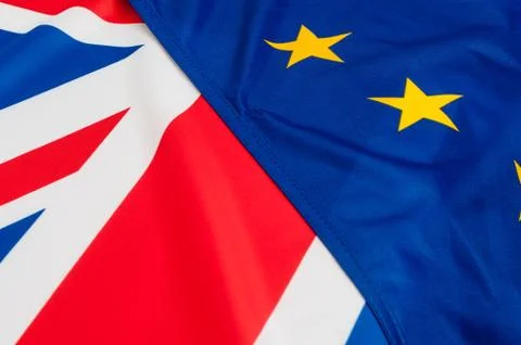 EU and UK Flags Stock Photos