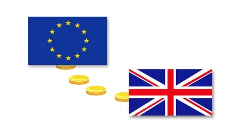 EU and UK trade, export, import and finances Stock Footage 115639559