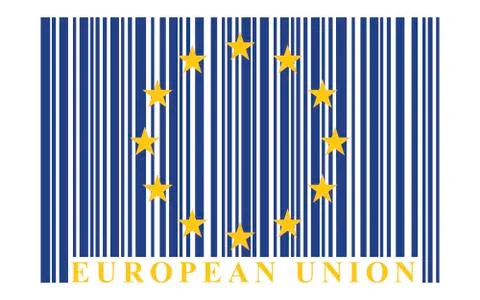 Eu barcode flag, vector Stock Illustration