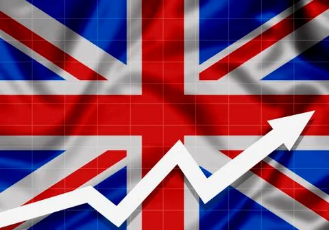 EU Britain flag with up arrow Stock Illustration
