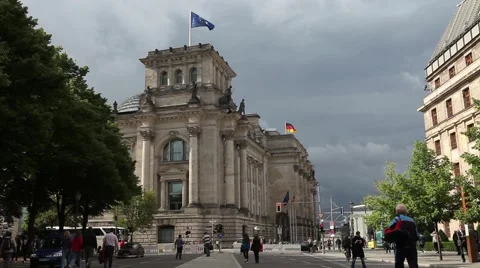 EU Building in Berlin Stock Footage 48296018
