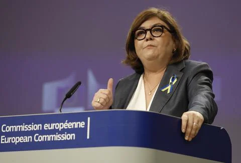 EU Commission help Ukraine export agricultural goods, Brussels, Belgium - 12 May Stock Photos