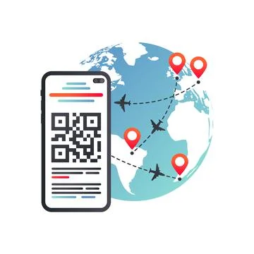 EU Digital COVID Certificate vector illustration. International flights. Illustrazione stock