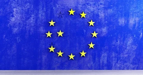 EU fall flag European Union eurosceptic 4k Video stock 64558580