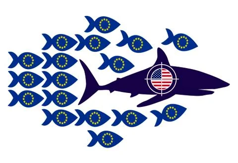 EU fights back against US tariffs Stock Illustration