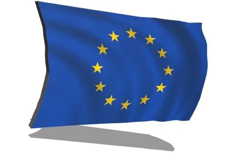 Eu flag in 3D. Stock Illustration