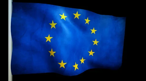 EU flag animation blowing in the wind Stock Footage 38042816