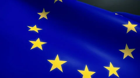 EU Flag Animation Loop Stock Footage 38009061
