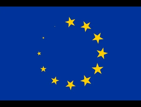 EU flag animation, transparent background and seamless loop Stock Footage 102329529