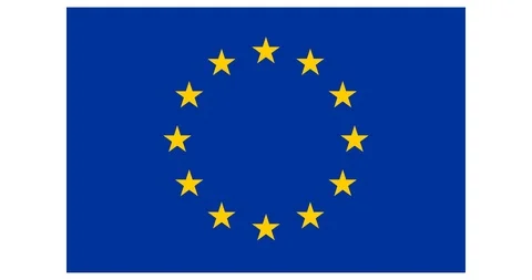 EU flag animation, transparent background and seamless loop Stock Footage 102378693